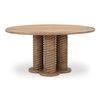Treccia Round Dining Table Oak, by Moe's Home, 60" width x 30" height x 60" depth thumbnail 1