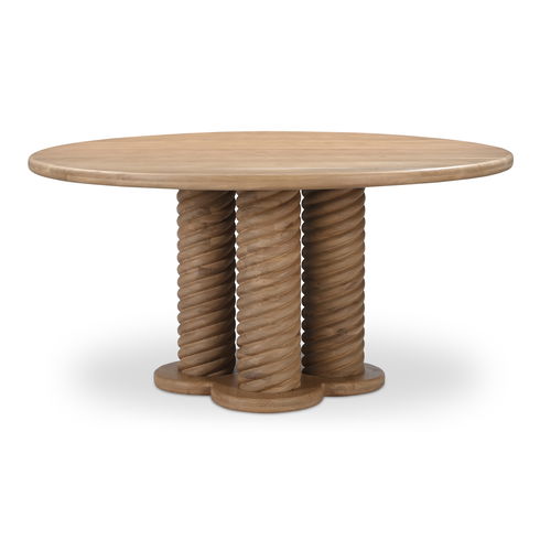 Treccia Round Dining Table Oak