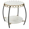 Chainlink White Marble Side Table, Side & End Table by Uttermost, 25.25" width x 21.75" height x 25.25" depth thumbnail 5