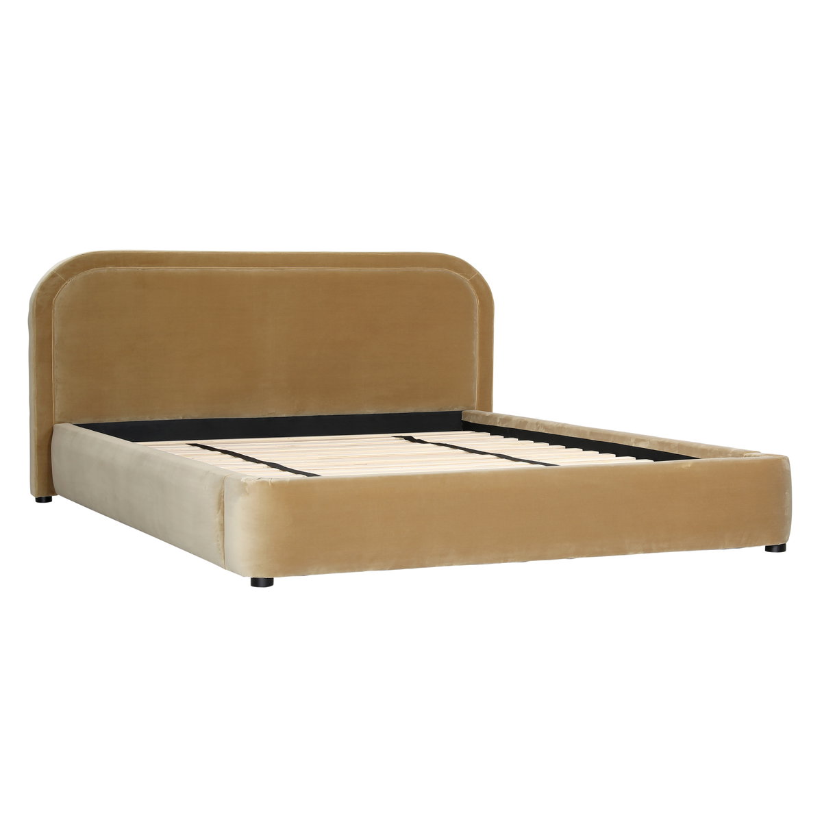 Agi Bed King Camel, by Dovetail, 88" width x 43" height x 89" depth View 1