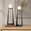 Columnar Black Candleholders Set/2, Candles & Candle Holder by Uttermost, 6.25" width x 15" height x 6.25" depth thumbnail 2