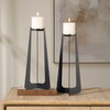 Columnar Black Candleholders Set/2, Decorative by Uttermost, 6.25" width x 15" height x 6.25" depth thumbnail 2