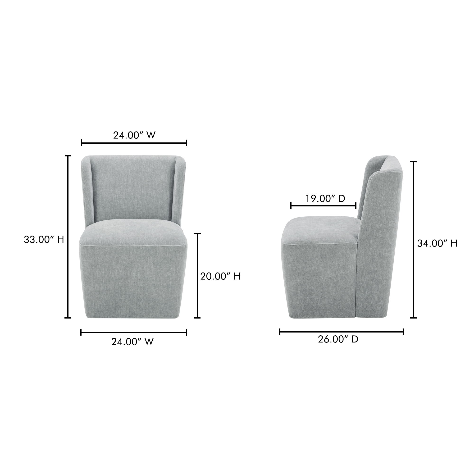 Cormac Rolling Dining Chair Slate Green large image 