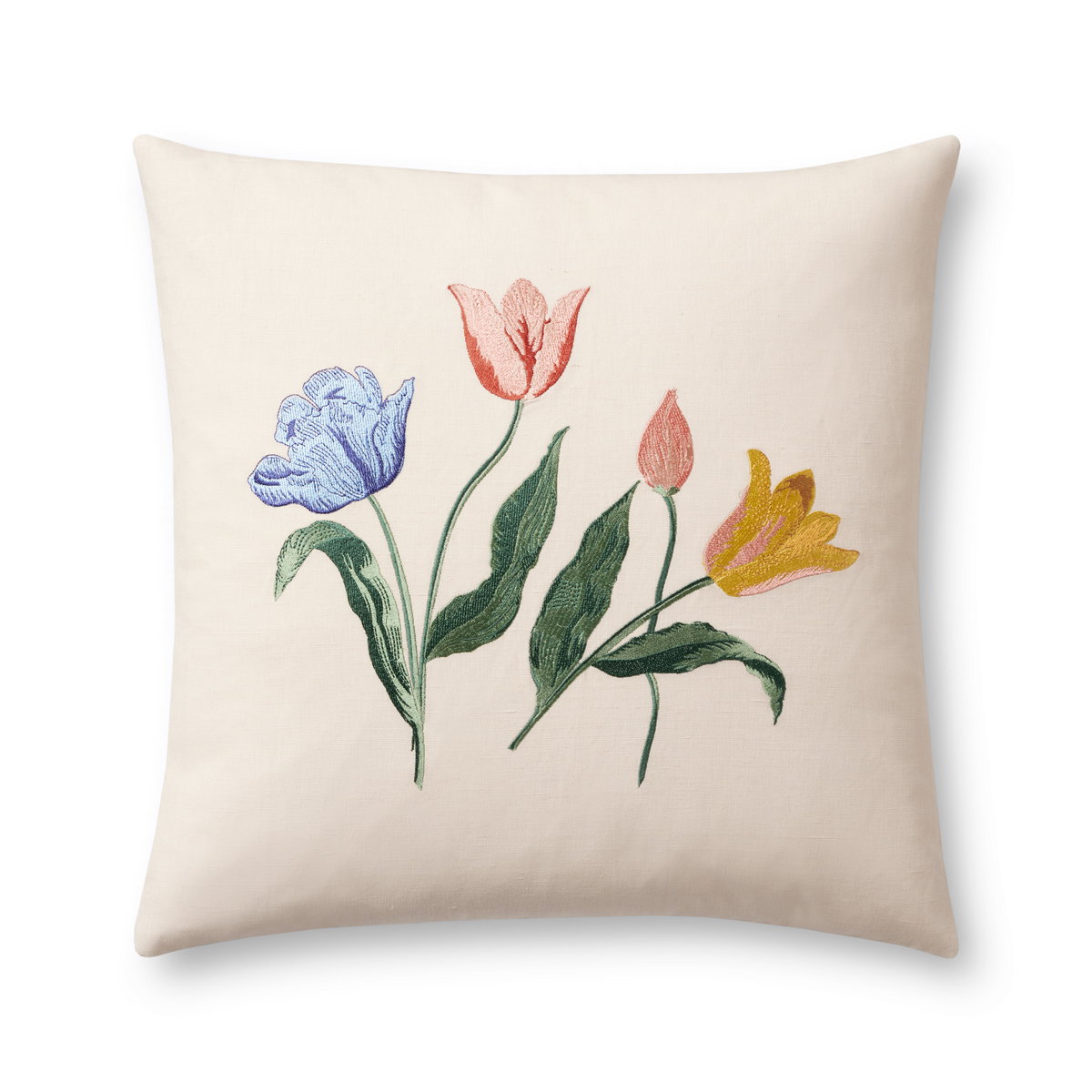 Rifle Paper Co. x Loloi Tulips Pillow, Decorative Pillow, 22" length x 22" width View 1