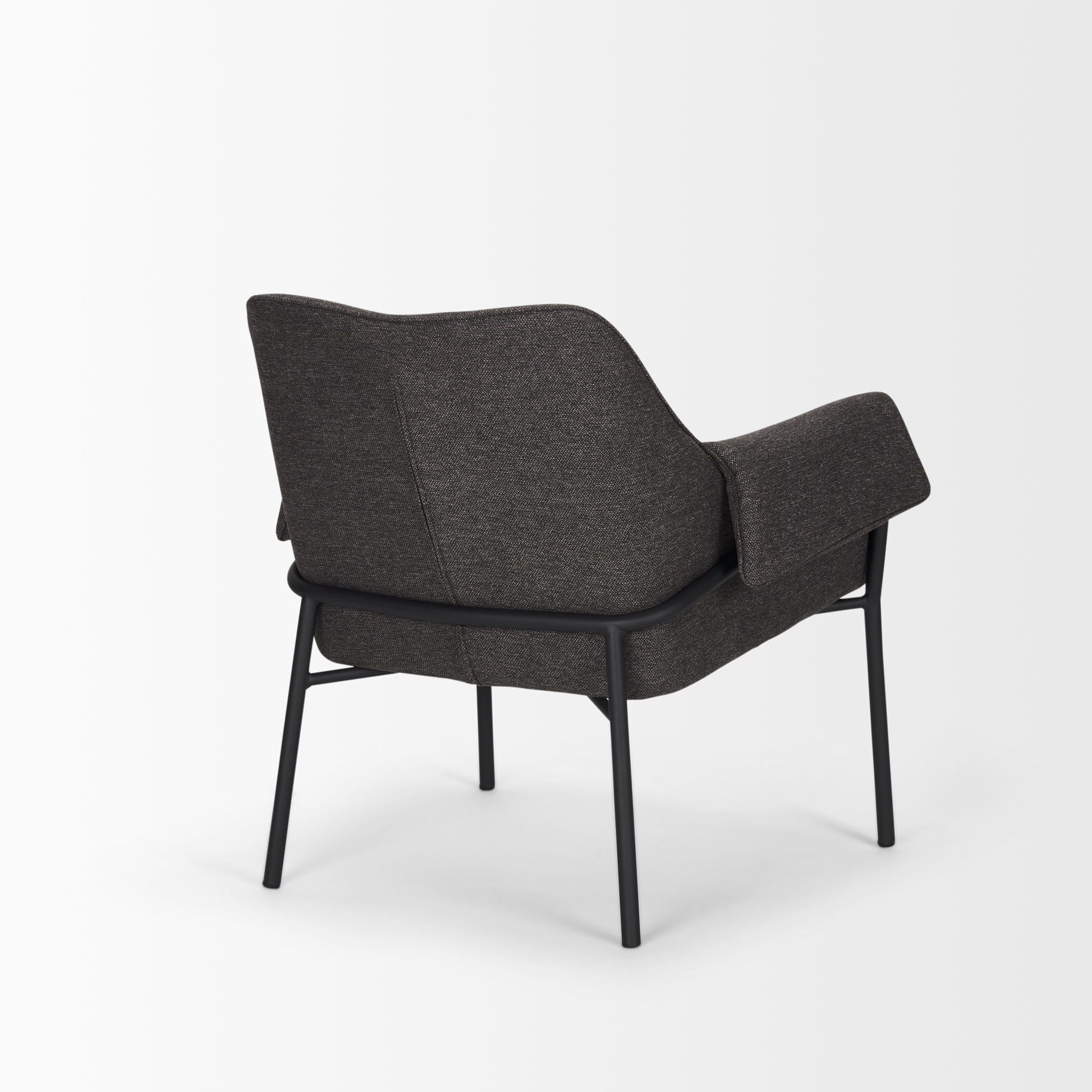 Brently Accent Chair with Gray Fabric & Matte Black Metal Legs large image 