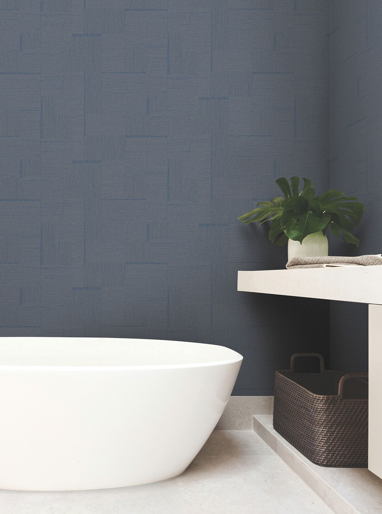 Contour Navy Wallpaper large image 