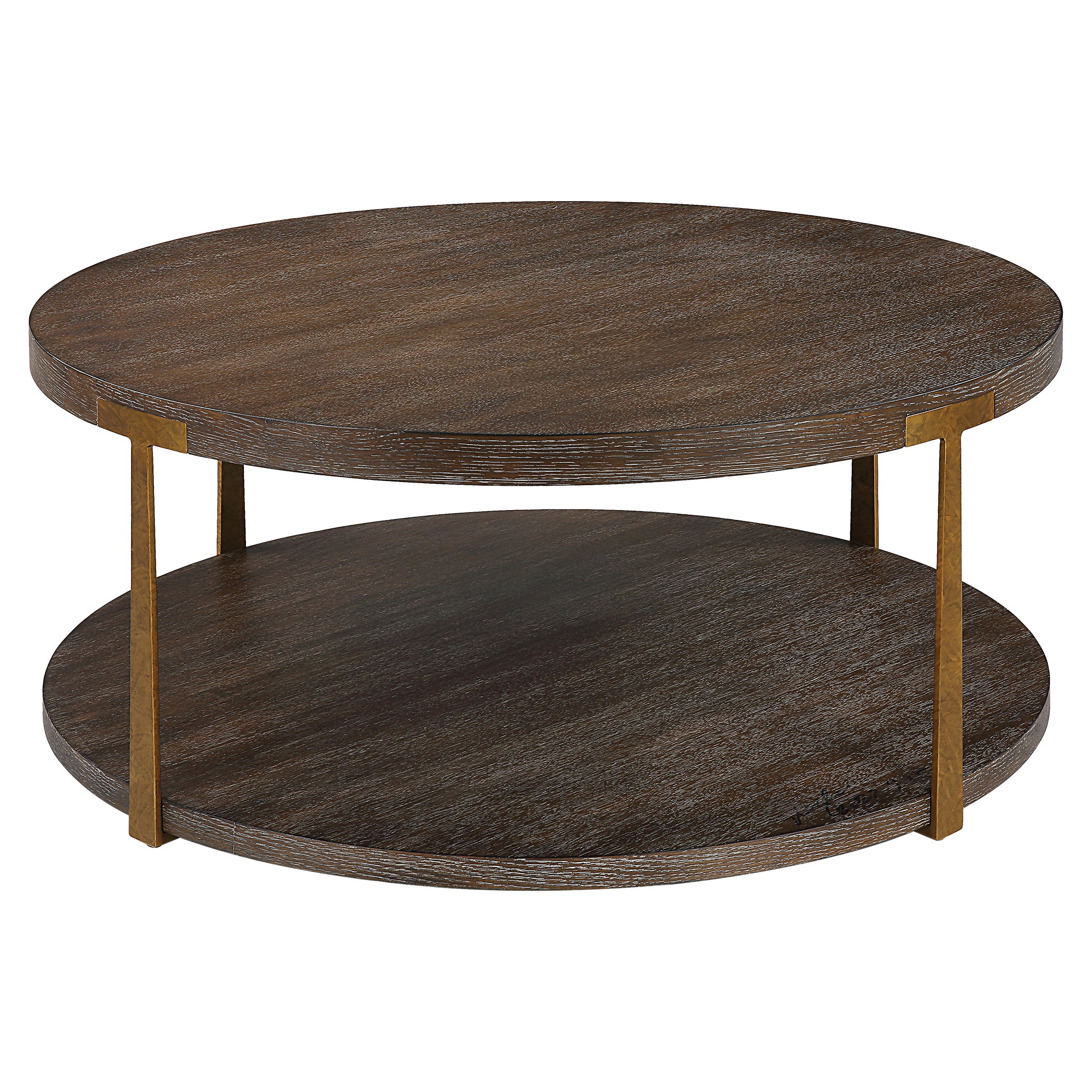 Palisade Round Wood Coffee Table, Furniture by Uttermost, 40" width x 17" height x 40" depth View 1