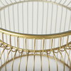 Shani Set of 2 Round, Gold Metal with Glass Accent Tables, Side & End Table by Mercana, 19" length x 19" width x 20.25" height thumbnail 6