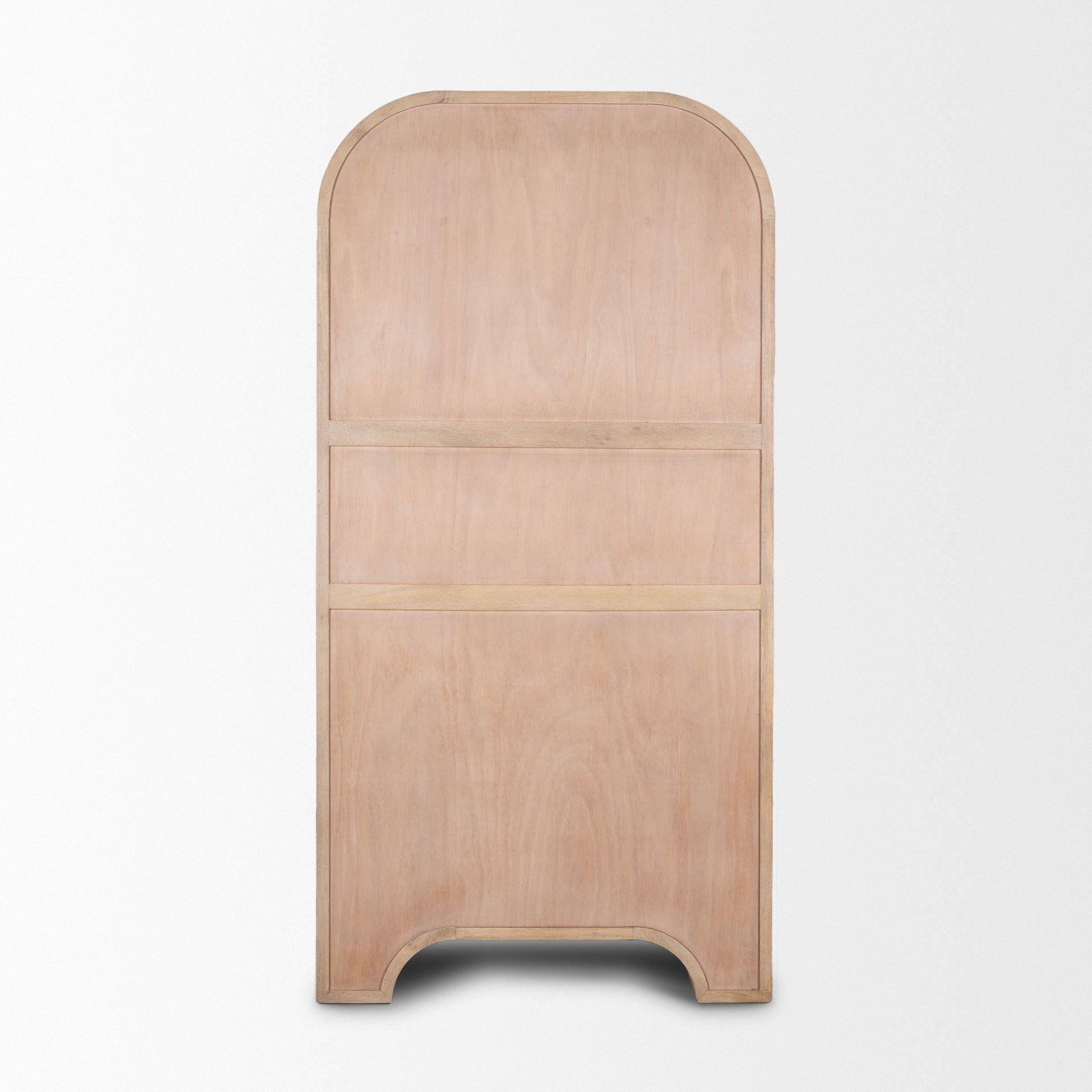 Sorina Reverse Fluted Light Brown Wood Curio Cabinet large image 