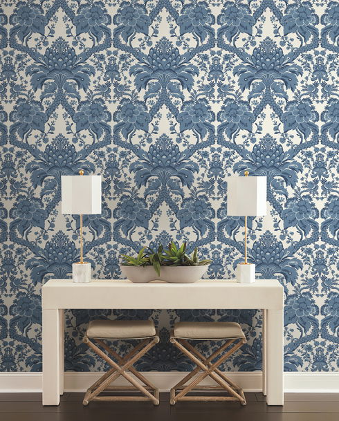 French Artichoke Dam Blue Wallpaper