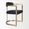 Hollyfield Curved Back Dining Side Chair | Black Leather with Gold Iron, Dining Chair by Mercana, 20.5" length x 21.5" width x 29.5" height thumbnail 9