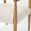 Toni Curved Back Dining Side Chair | Cream Fabric with Light Brown Wood, Dining Chair by Mercana, 22.44" length x 24.61" width x 33.66" height thumbnail 12