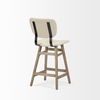 Haden 26.5' Seat Height Cream Upholstered Seat Brown Wood Frame Stool thumbnail 5