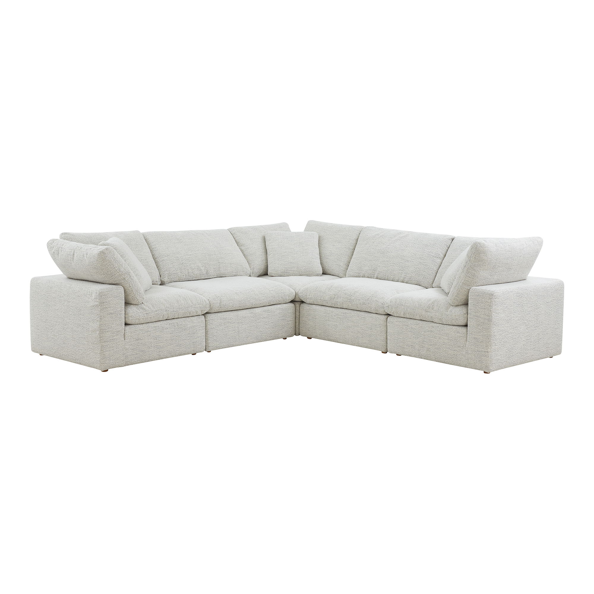 Terra Condo Classic L-shaped Modular Sectional Coastside Sand, Sectional Sofa by Moe's Home, 114" width x 32" height x 114" depth View 1