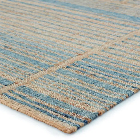 Zoya Flatweave Striped Area Rug in Brown/Blue