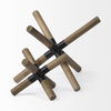 Stuhrling I (Small) 7L x 7W Brown Wood with Black Metal Jack, Decorative Object by Mercana, 7.09" length x 7.09" width x 4.72" height thumbnail 6