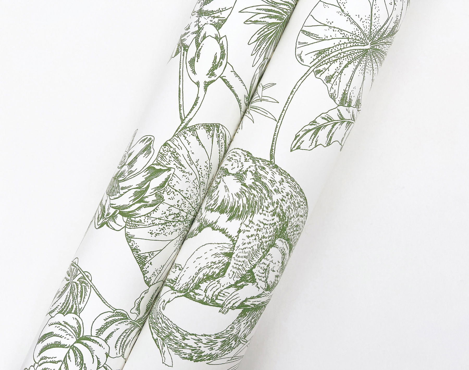 Tropical Sketch Toile Forest Wallpaper large image 