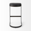 Tyson Backless 31in Seat Bar Stool | Black Leather with Black Metal, Counter & Bar Stool by Mercana, 17.25" length x 17.5" width x 31.25" height thumbnail 4