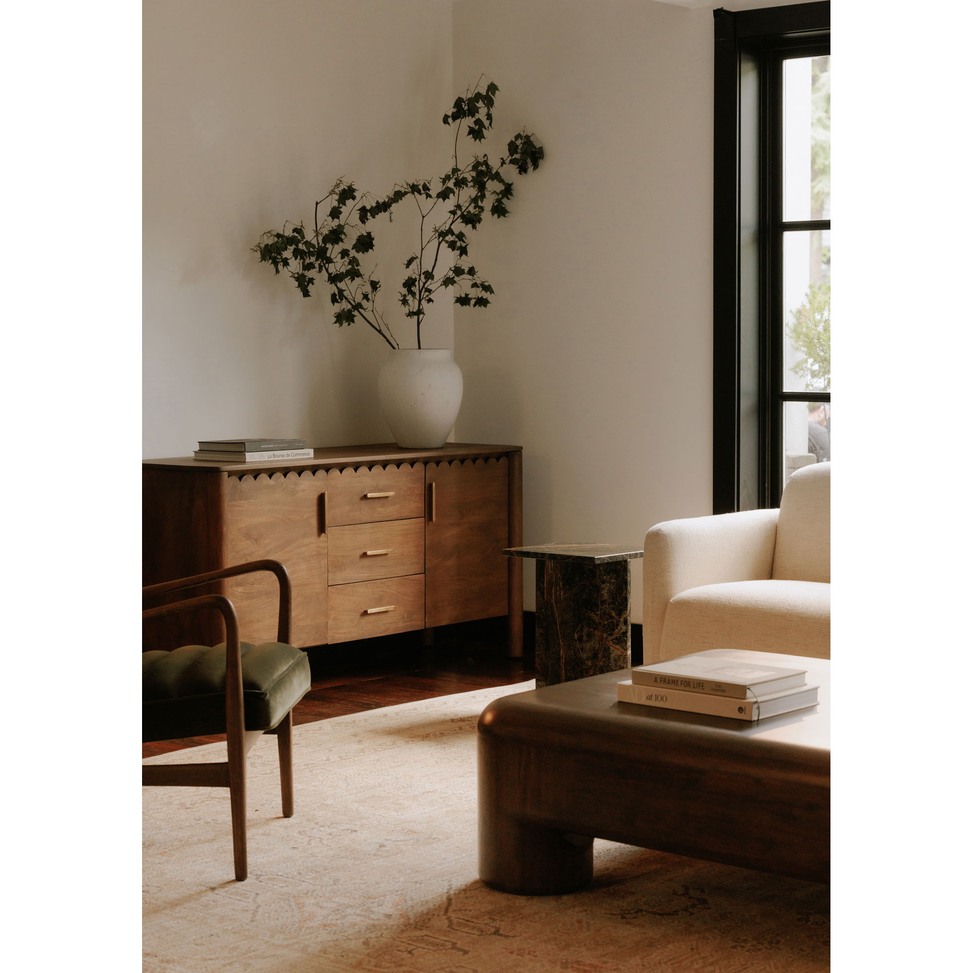 Wiley 3 Drawer Sideboard Vintage Brown large image 