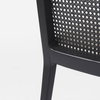 Clara Black Beech Wood with Cream Fabric Seat and Cane Back Armless Dining Chair, by Mercana, 18" length x 23" width x 33.75" height thumbnail 12