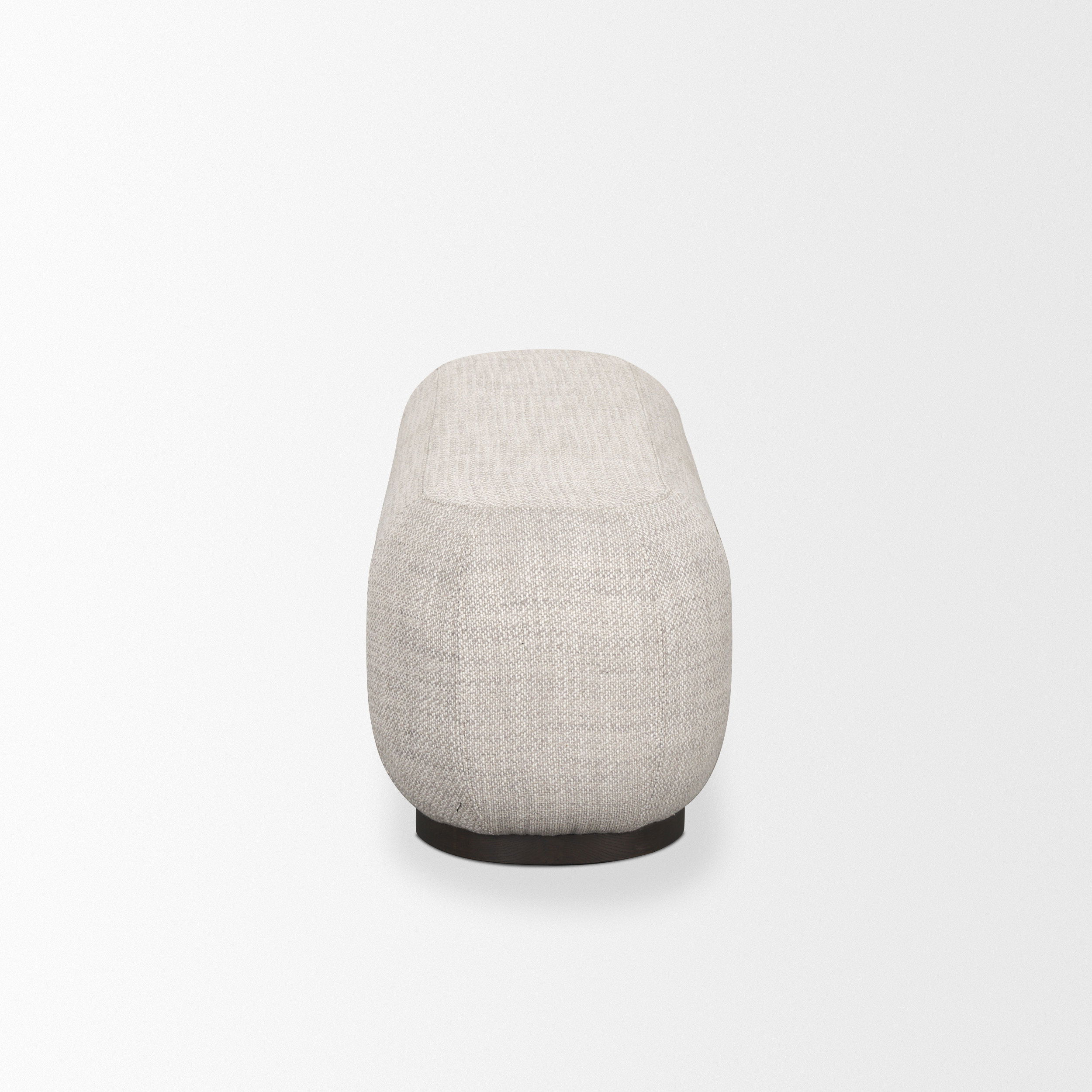 Siren Gray Fabric with Dark Brown Wood Oblong Bench large image 