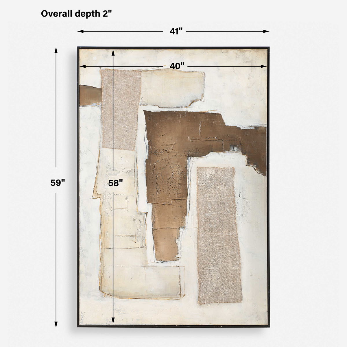 Interference Hand Painted Canvas, Art by Uttermost, 41" width x 59" height x 2" depth View 3