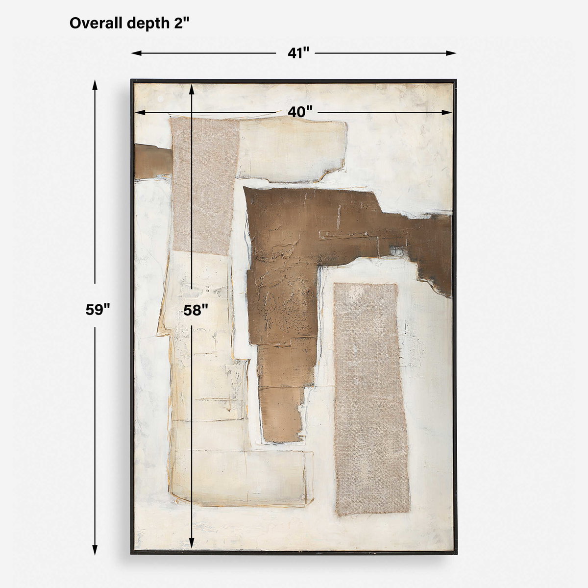 Interference Hand Painted Canvas, Painting by Uttermost, 41" width x 59" height x 2" depth View 3