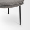 Eve Curved Back Dining Side Chair | Gray Fabric with Black Metal, Dining Chair by Mercana, 24.5" length x 19.5" width x 33.5" height thumbnail 14
