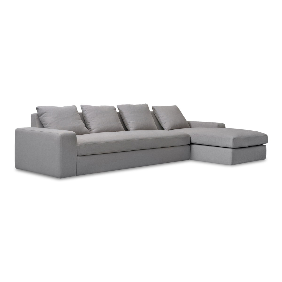 Thomas Right Sectional Grey, Sectional Sofa by Moe's Home, 125" width x 36" height x 41" depth View 2
