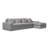 Thomas Right Sectional Grey, Sectional Sofa by Moe's Home, 125" width x 36" height x 41" depth thumbnail 2