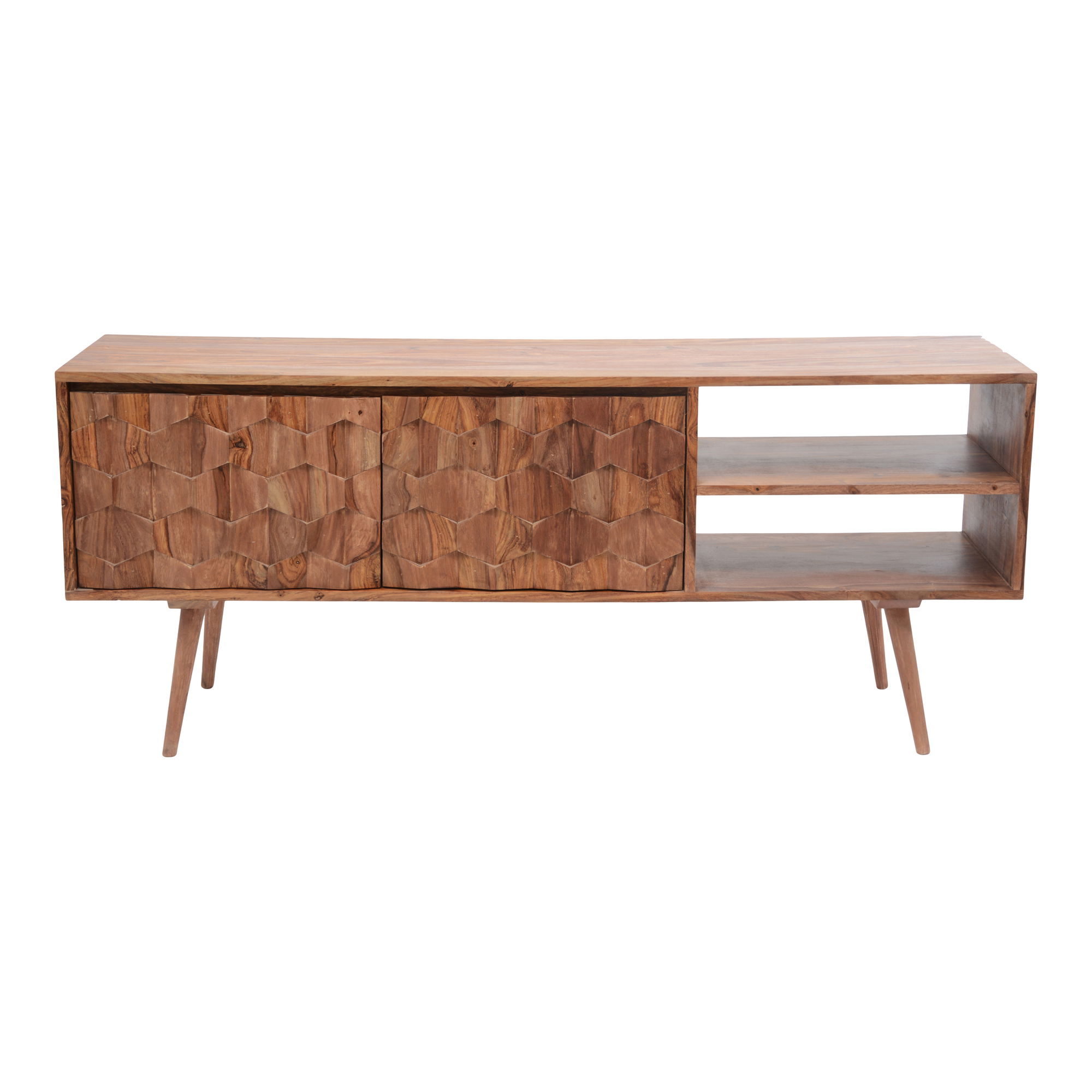O2 Tv Cabinet Natural, Media Console by Moe's Home, 57" width x 24" height x 14" depth View 2