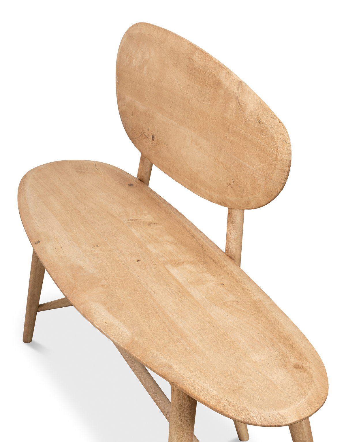 Pebble Bench (1 Back) Lionskin Finish, by Sarreid, 1'3" length x 4'6" width x 2'11" height View 4