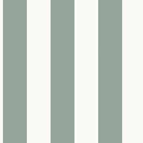 Awning Stripe Green & White Wallpaper