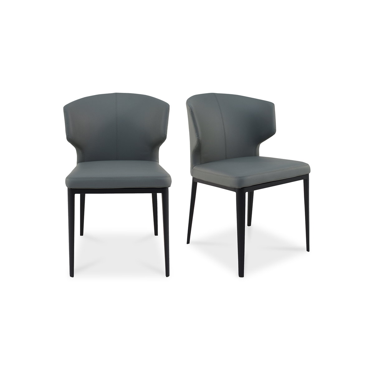 Delaney Dining Chair Grey - Set Of Two, by Moe's Home, 19.5" width x 30" height x 19" depth View 1