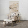 Vincent 33' Octagonal White Marble Tabletop with Gold Metal Base Coffee Table thumbnail 1