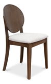 Round Back Side Chair, Driftwood,Oatmeal, Dining Chair by Sarreid, 18" length x 21" width x 35" height thumbnail 1