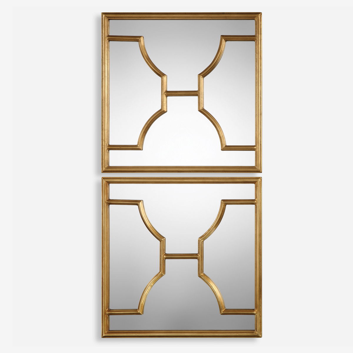 Misa Gold Square Mirrors Set/2, by Uttermost, 24" width x 24" height x 1.12" depth View 1