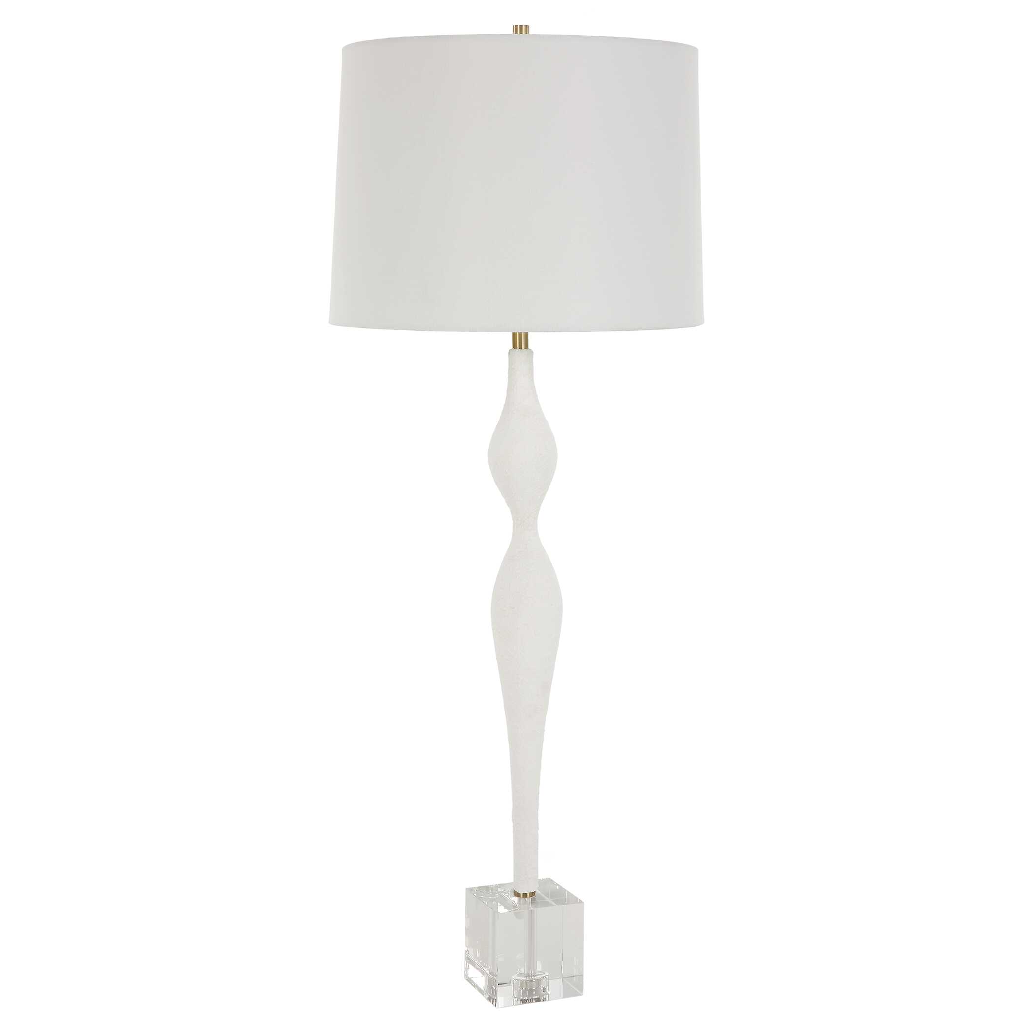 Helena Slender White Table Lamp, by Uttermost, 14" width x 36" height x 14" depth View 5