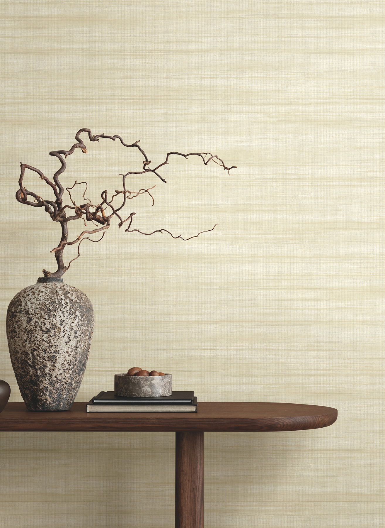 Brushed Linen Ivory Wallpaper large image 