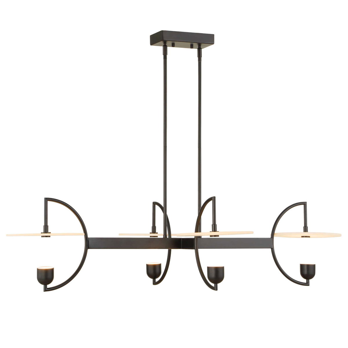 Kyoto 4 Light Linear LED Chandelier, Ceiling Light by Uttermost, 48.25" width x 12" height x 29.75" depth View 7