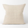 Jace 22x22 Cream/Beige Stripe Linen-Cotton Square Pillow Cover, Decorative Pillow by Mercana, 22" length x 22" width x 0.2" height thumbnail 7