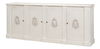 *Crested Wall Cabinet,White/White Finish, Cabinets & Sideboard by Sarreid, 96" length x 18" width x 39" height thumbnail 1