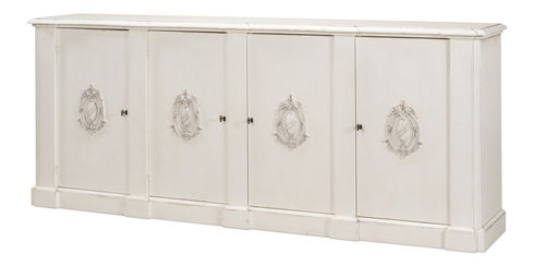 *Crested Wall Cabinet,White/White Finish