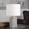 Drexel Concrete Block Lamp, Table Lamp by Uttermost, 10" width x 17" height x 10" depth thumbnail 2