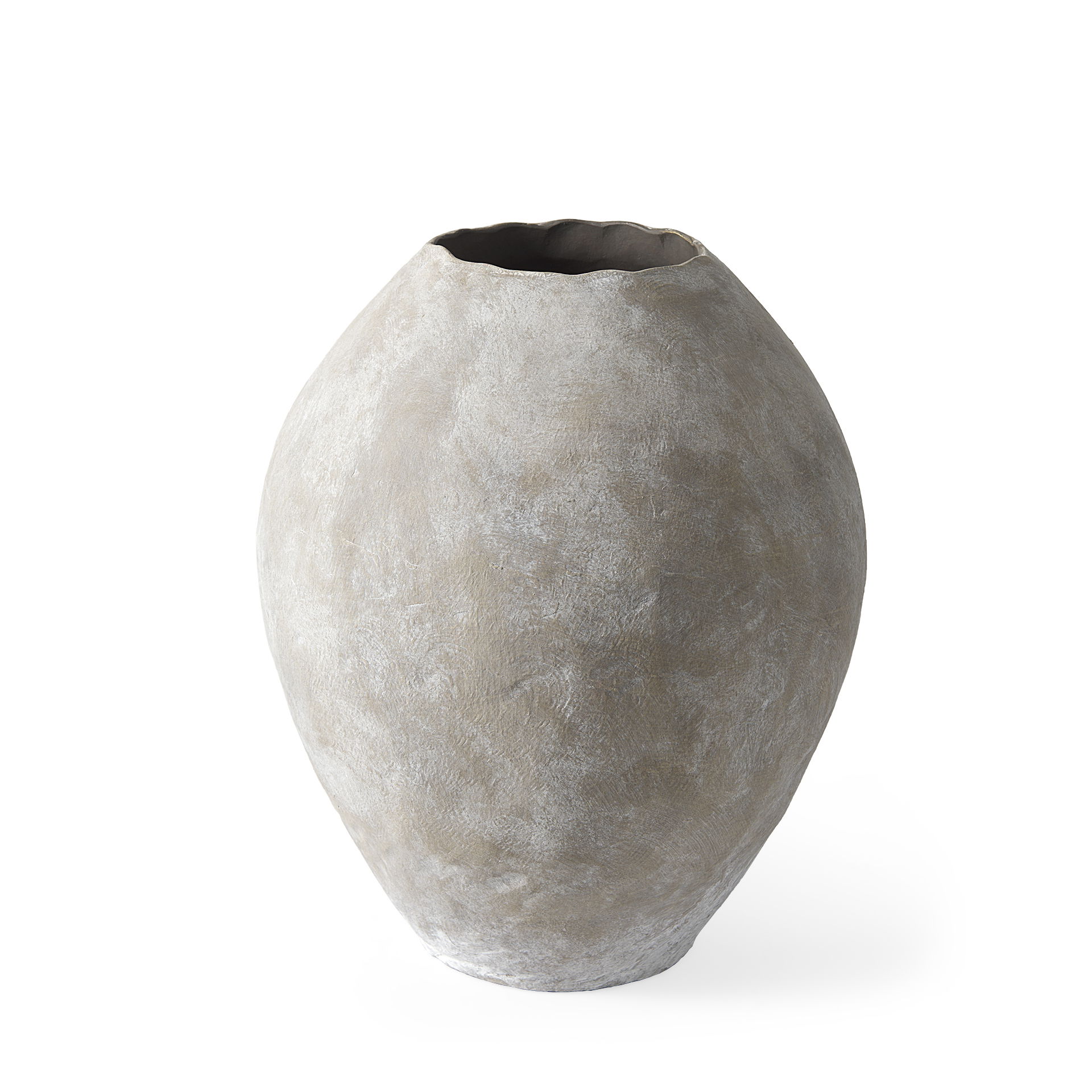 Gobi 20L x 23H Small Tan Ceramic Oval Vase large image 