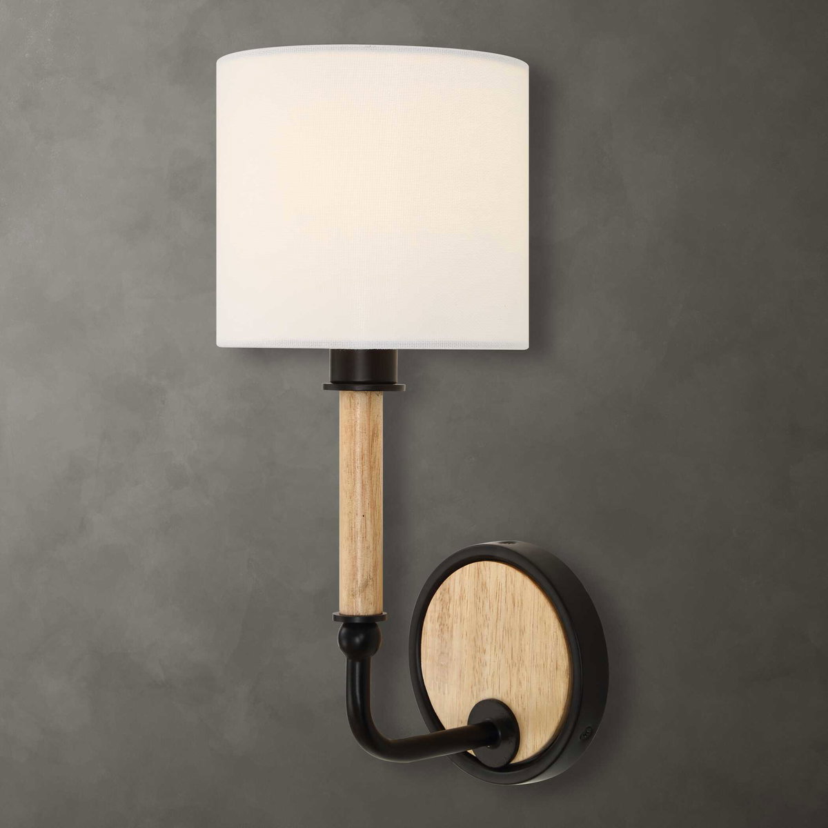 Franconia 1 Light Wooden Sconce, by Uttermost, 5.5" width x 12" height x 5.5" diameter x 6.87" depth View 2
