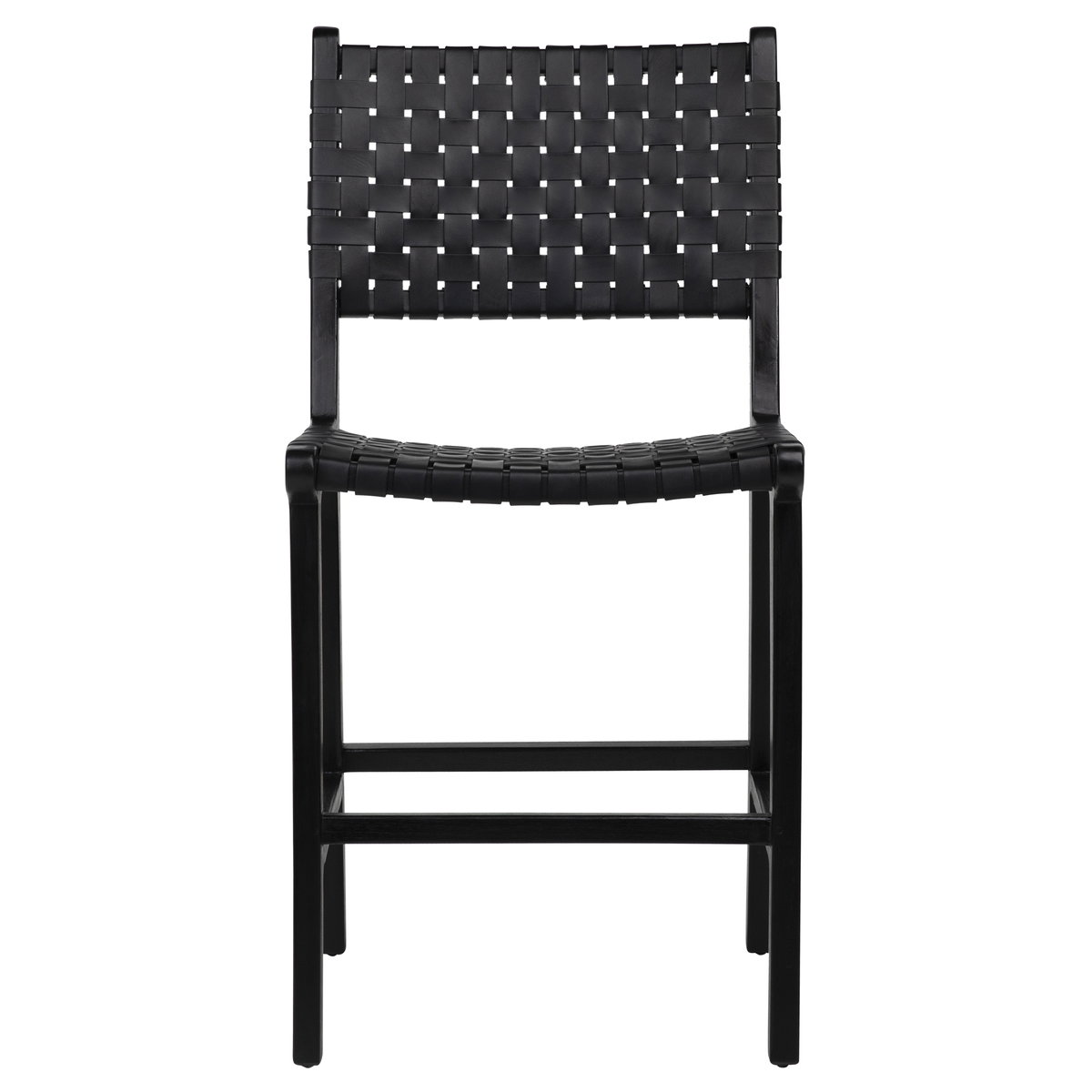 Dale Counter Stool Black Leather Black Frame, Counter & Bar Stool by Dovetail, 20" width x 41" height x 22.5" depth View 2