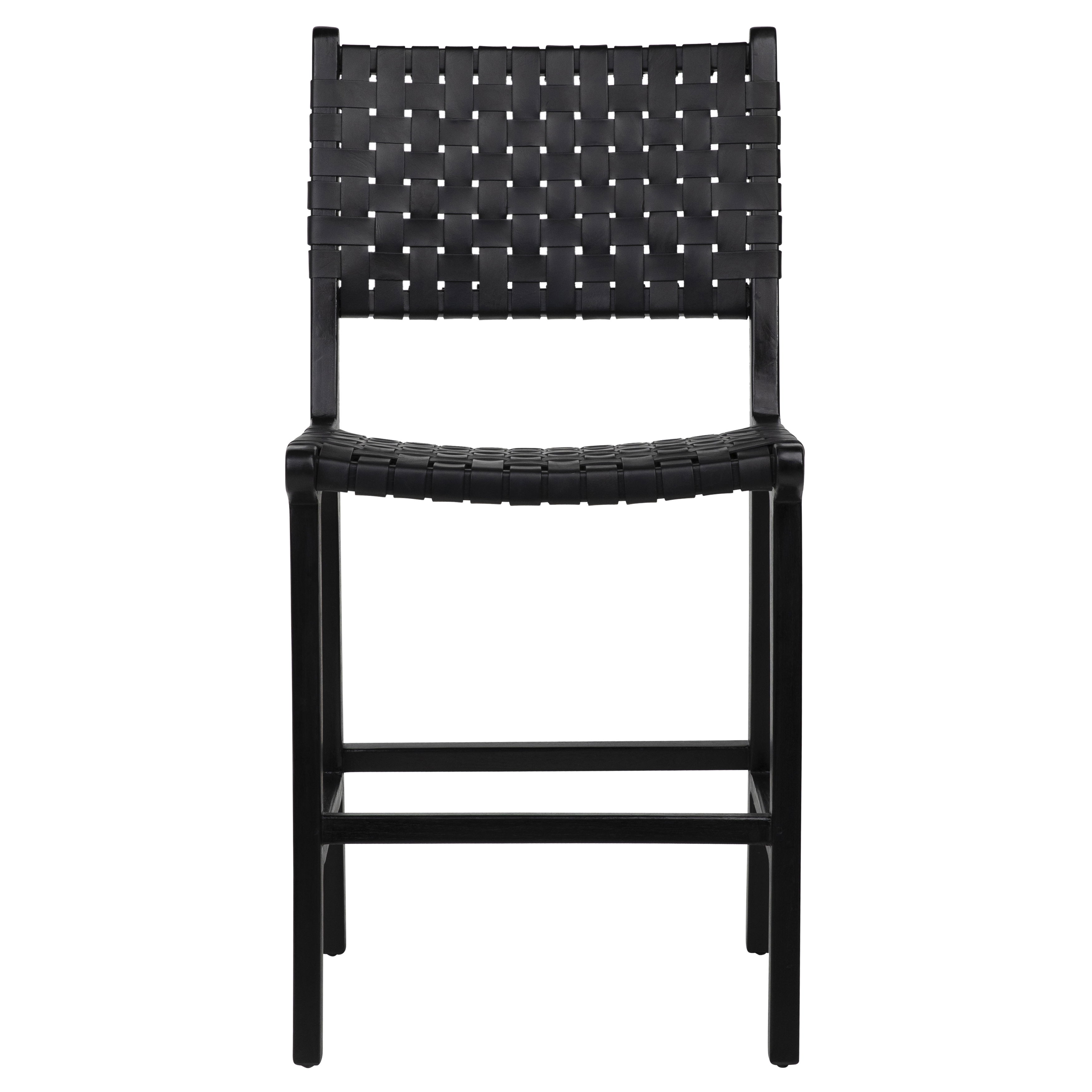 Dale Counter Stool Black Leather Black Frame large image 