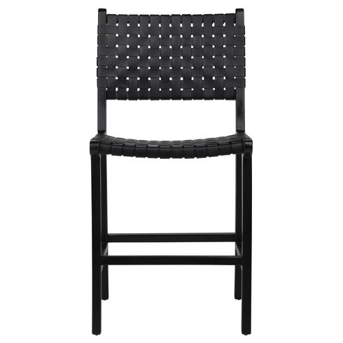 Dale Counter Stool Black Leather Black Frame