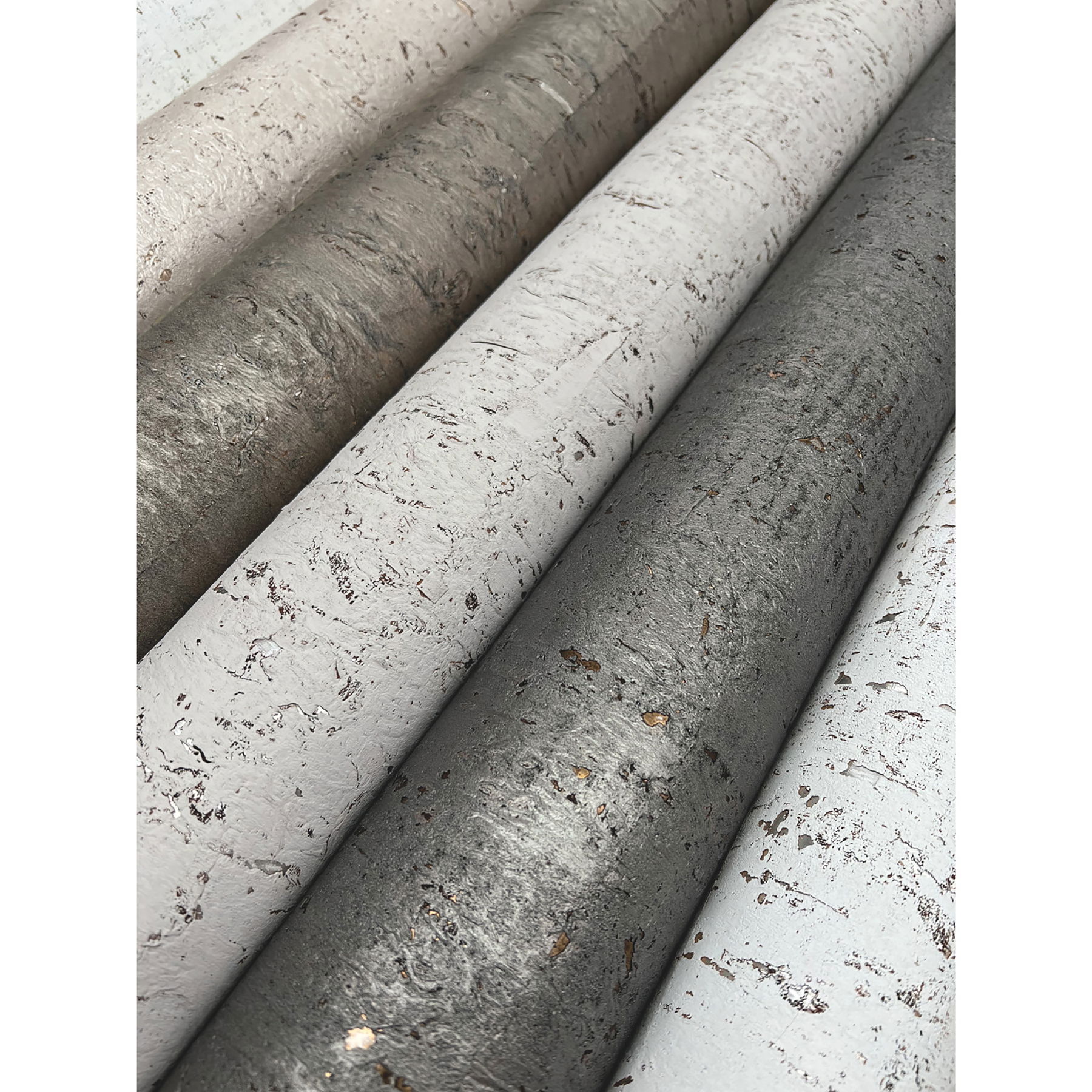 Cork Pale Grey & Silver Wallpaper large image 